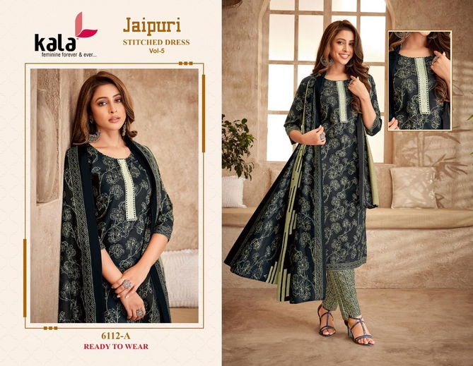 Jaipuri Vol 6 By Kala Daily Wear Cotton Printed Kurti With Bottom Dupatta Wholesale Online
